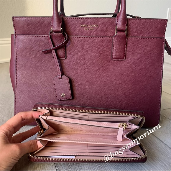 Kate Spade LG Leather Cameron Satchel Wallet Set - Picture 3 of 8